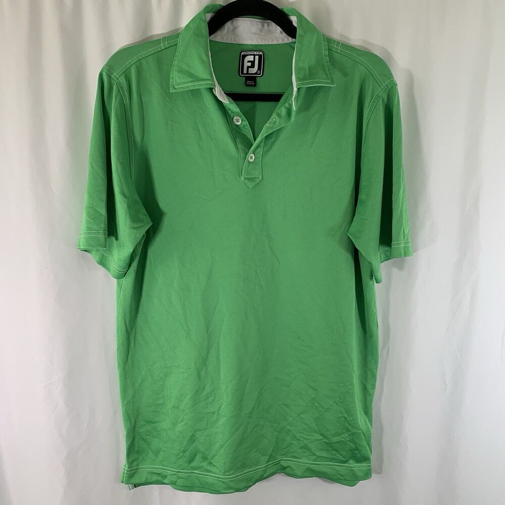 FootJoy Golf Polo Shirt Men's Small Green Short Sleeve Collared Athletic Fit